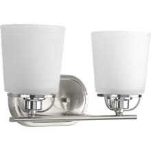 West Village 2 Light 14-1/8" Wide Bathroom Vanity Light with White Glass Shades