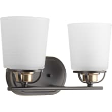 West Village 2 Light 14-1/8" Wide Bathroom Vanity Light with White Glass Shades