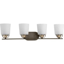 West Village 4 Light 32-1/4" Wide Bathroom Vanity Light with White Glass Shades