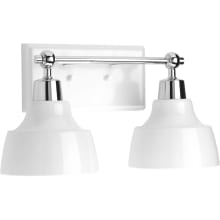 Bramlett 2 Light 15-1/8" Wide Bathroom Vanity Light with Metal Reflective Shades