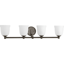 Topsail 4 Light 33-1/2" Wide Bathroom Vanity Light with Parchment-Finish Glass Shades