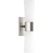 Zura 2 Light 21" Tall Bathroom Sconce with Etched Opal Shades