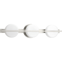 Volo 3 Light 24" Wide Integrated LED Bathroom Vanity Light with Etched Opal Glass Shades