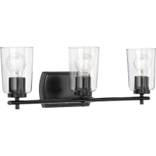 Adley 3 Light 23" Wide Bathroom Vanity Light with Clear Glass Shades