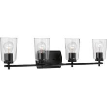 Adley 4 Light 32" Wide Bathroom Vanity Light with Clear Glass Shades