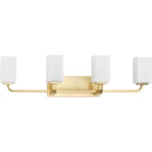 Cowan 4 Light 34" Wide Bathroom Vanity Light with Frosted Glass Shades