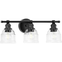 Ambrose 3 Light 21" Wide Bathroom Vanity Light with Clear Glass Shades