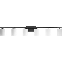 Replay 6 Light 48" Wide Bathroom Vanity Light with Frosted Glass Shades