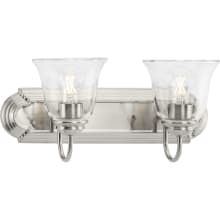 Clear Glass 2 Light 18" Wide Bathroom Vanity Light