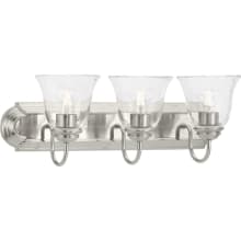 Clear Glass 3 Light 24" Wide Bathroom Vanity Light