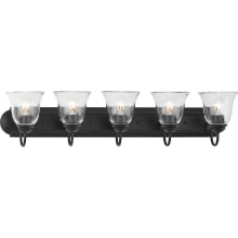 Clear Glass 5 Light 36" Wide Bathroom Vanity Light