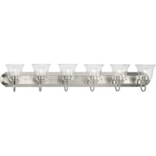 Clear Glass 6 Light 48" Wide Bathroom Vanity Light