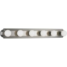 Broadway Six-Light Bath Bar with Embossed Backplate