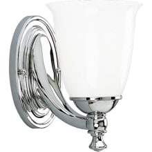 Victorian 1 Light Wall Sconce with Opal Glass Shades with Triplex Opal Glass Shades - 9" Tall