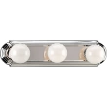 Open Face Three-Light Bath Bar with Embossed Backplate