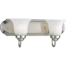 Builder Bath Series Two-Light Bathroom Fixture with Etched Alabaster Glass Shades