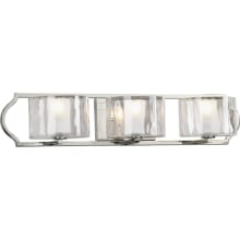 Caress 3 Light 27" Wide Bathroom Vanity Light with Water Glass Shades