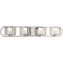 Caress 4 Light 35" Wide Bathroom Vanity Light with Water Glass Shades