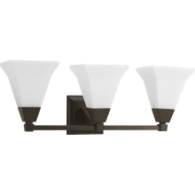 Glenmont 3 Light Bathroom Vanity Light with Opal Etched Glass Shades - 23" Wide