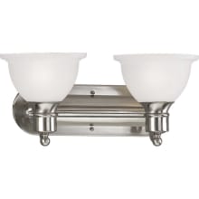 Madison 2 Light Bathroom Vanity Light with Etched Glass Shades - 18" Wide