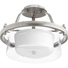 Indulge 2 Light 15" Wide Semi-Flush Drum Ceiling Fixture