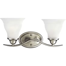 Trinity 2 Light Bathroom Vanity Light with Etched Glass Shades - 18" Wide