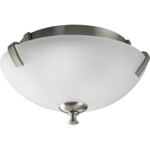 Wisten 2 Light Flush Mount Ceiling Fixture with Etched Glass Shade - 14" Wide