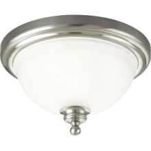 Madison 12" Single Light Flush Mount Ceiling Fixture with White Etched Glass Shade