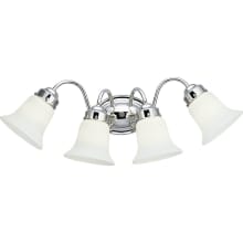 Opal Glass Series Four-Light Bathroom Fixture with White Opal Glass Shades