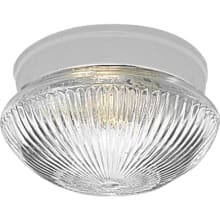 Fitter Series 7-1/2" Single-Light Flush Mount Ceiling Fixture with Clear Prismatic Glass Shade