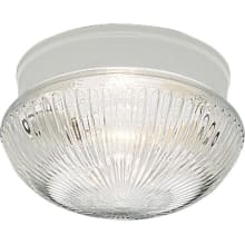 Fitter Series 9-1/2" Single-Light Flush Mount Ceiling Fixture with Clear Prismatic Glass Shade