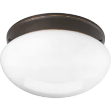 Fitter Series 11-3/4" Two-Light Flush Mount Ceiling Fixture with White Glass Shade