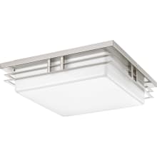 Helm Convertible LED Flush Mount Ceiling Fixture / Wall Sconce or Wall Sconce with White Acrylic Diffuser - 14" Wide