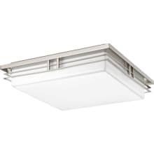 Helm Convertible LED Flush Mount Ceiling Fixture / Wall Sconce or Wall Sconce with White Acrylic Diffuser - 18" Wide