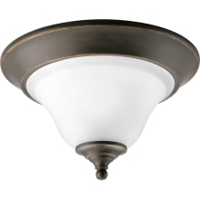 Trinity 12-1/2" Single-Light Flush Mount Ceiling Fixture with Etched White Glass Shade