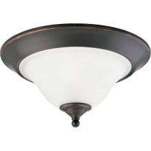Trinity 15" Two-Light Flush Mount Ceiling Fixture with Etched White Glass Shade