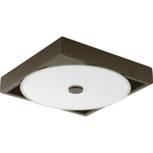 Frame 12" Wide LED Flush Mount Ceiling Fixture / Wall Light with Canyon Stone Glass Shade