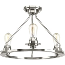 Debut 3 Light 20" Wide Semi Flush Ceiling Fixture / Pendant with Glass Shade Options