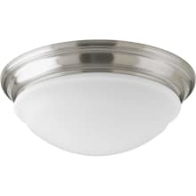 LED Flush Mount Light 12-9/16" Wide Integrated LED Flush Mount Ceiling Fixture with Etched Glass Shade