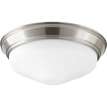 13" Wide Integrated LED Flush Mount Ceiling Fixture with Etched Glass Shade - 3000K