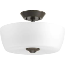 Leap 2 Light 14" Wide Semi Flush Bowl Ceiling Fixture with Etched Glass Shade