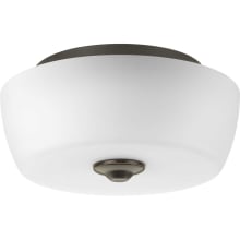Leap 2 Light 14" Wide Semi Flush Bowl Ceiling Fixture with Etched Glass Shade