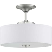 Inspire Single Light 13" Wide Integrated LED Semi-Flush Drum Ceiling Fixture