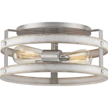 Gulliver 2 Light 14" Wide Outdoor Semi-Flush Drum Ceiling Fixture