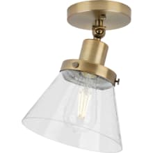 Hinton 8" Wide Adjustable Ceiling Fixture with Seeded Glass Shade