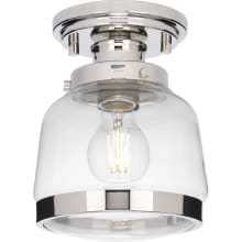 Judson 7" Wide Semi-Flush Ceiling Fixture with Clear Glass Shade