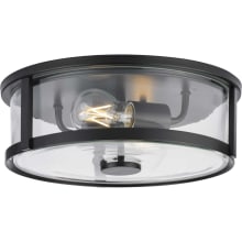 Gilliam 2 Light 13" Wide Flush Mount Drum Ceiling Fixture with Shade