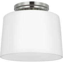 Adley 9" Wide Semi-Flush Drum Ceiling Fixture with Etched Opal Glass Shade