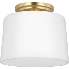 Adley 9" Wide Semi-Flush Drum Ceiling Fixture with Etched Opal Glass Shade