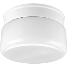 White Glass Series 8-3/4" Single-Light Flush Mount Ceiling Fixture with White Glass Snap-In Shade